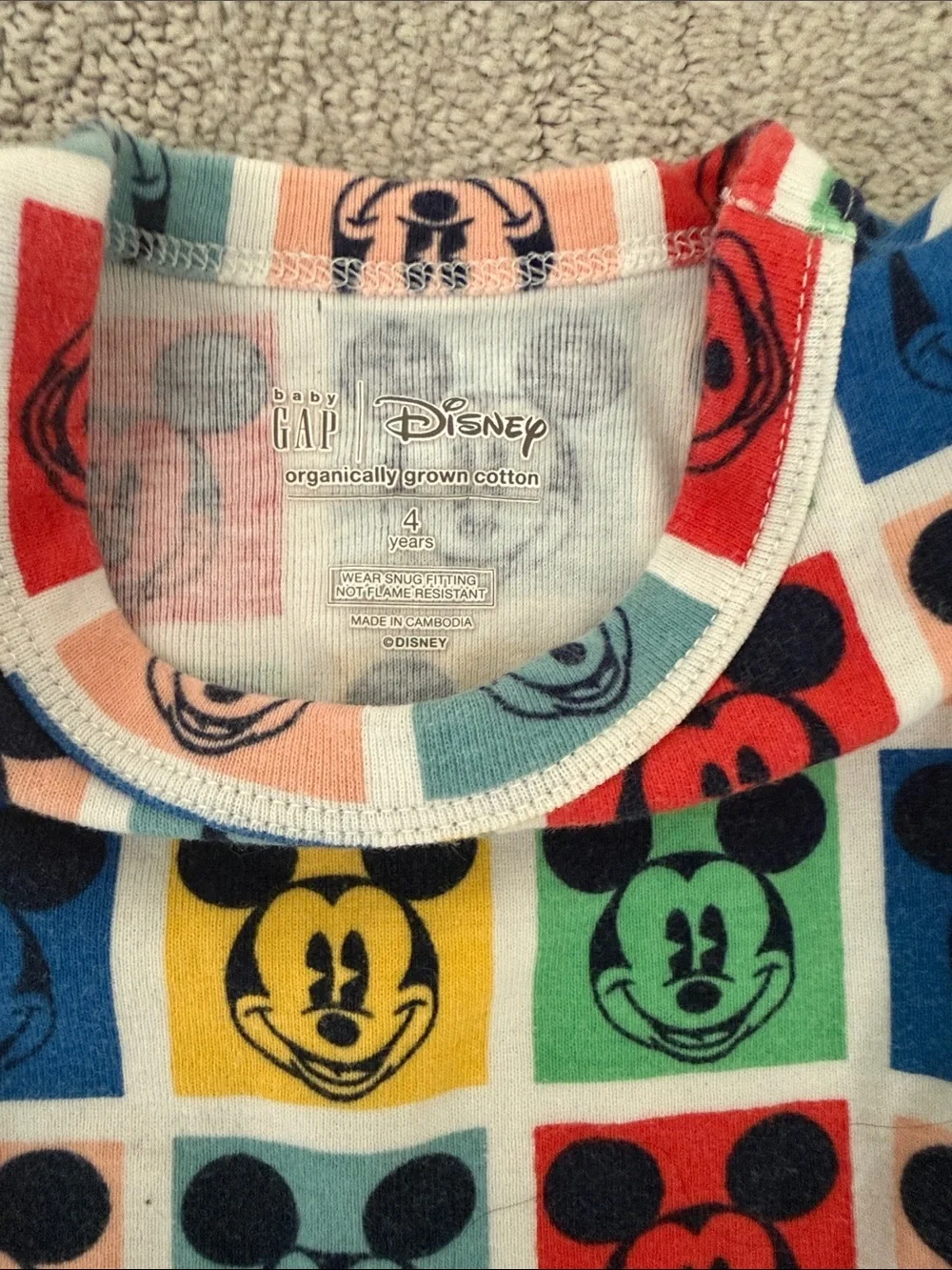 Baby Gap - organically grown cotton - bundle of 4 short sleeve pajama sets